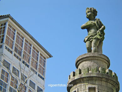 LA FUENTE DE NEPTUNO Y DEL ANGELOTE. ESCULTURAS Y ESCULTORES. VIGO