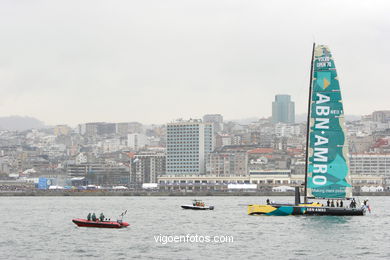 VOLVO OCEAN RACE IN THE SEA OF VIGO SPAIN