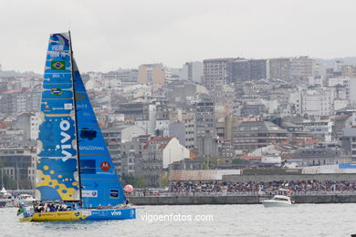 VOLVO OCEAN RACE IN THE SEA OF VIGO SPAIN