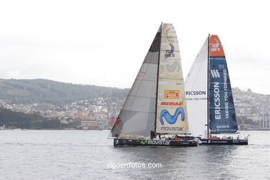 VOLVO OCEAN RACE IN THE SEA OF VIGO SPAIN