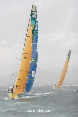 VOLVO OCEAN RACE IN THE SEA OF VIGO SPAIN