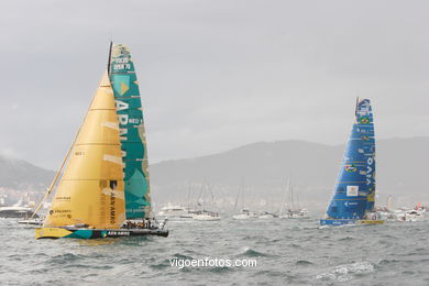 VOLVO OCEAN RACE IN THE SEA OF VIGO SPAIN