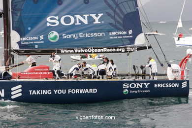 VOLVO OCEAN RACE IN THE SEA OF VIGO SPAIN