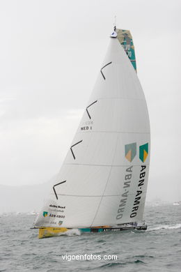 VOLVO OCEAN RACE IN THE SEA OF VIGO SPAIN